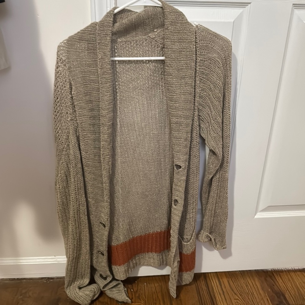 Kapital Cozy Tan and Brown cardigan.